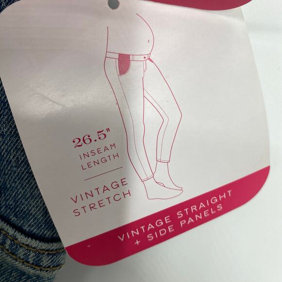 Isabel Maternity Jeans Women’s 10 Vintage Straight Side Panel Distressed - Picture 3 of 7